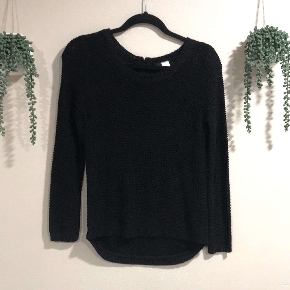 H&M Divided . black sweater , chic zipper in back.